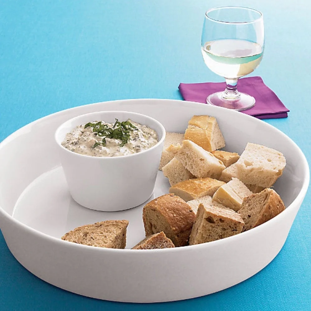 Crate & Barrel White 12” Chip / Serving Bowl